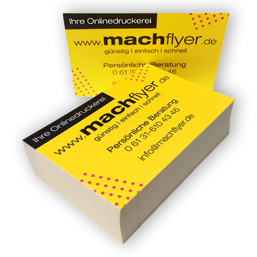 Visitenkarten in vielen verschiedenen Größen kaufen und kostenlos bestellen bei der Online Druckerei machflyer aus Mainz.