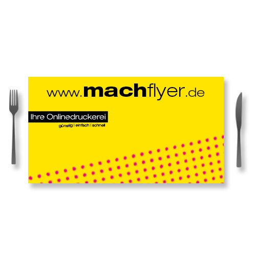 Tischsets günstig in vielen verschiedenen Größen kaufen und kostenlos bestellen bei der Online Druckerei machflyer aus Mainz.