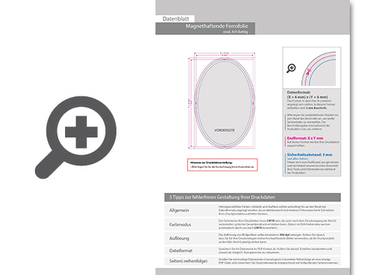 Product Bild magnethaftende_ferrofolie_oval_(oval_konturgeschnitten)