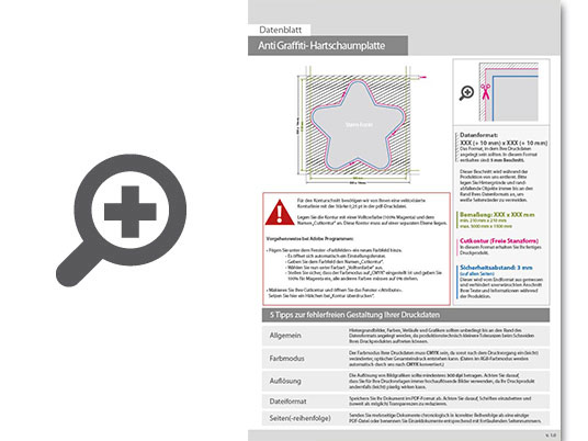 Product Bild hartschaumplatte_mit_anti-graffiti-lack_gl__nzend_in_stern-form_konturgefr__st___einseitig_4_0-farbig_bedruckt