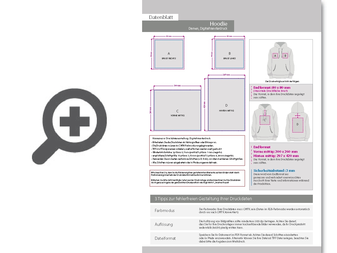 Product Bild damen_hoodie__premium_-_mit_einer_druckposition