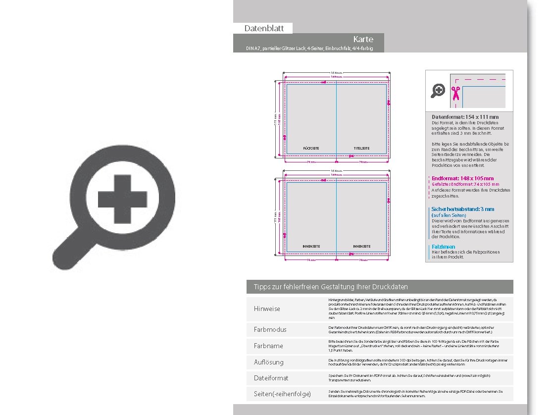 Product Bild trauerkarte_din_a7_4-seiter_4_4_farbig_mit_beidseitig_partieller_glitzer-lackierung