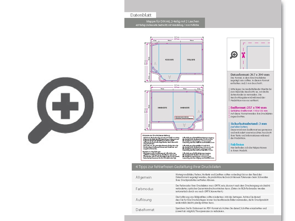 Product Bild mappe_f__r_din_a6__2-teilig_mit_2_laschen__4_0_farbig_(au__enseite_bedruckt)__mit_blindpr__gung