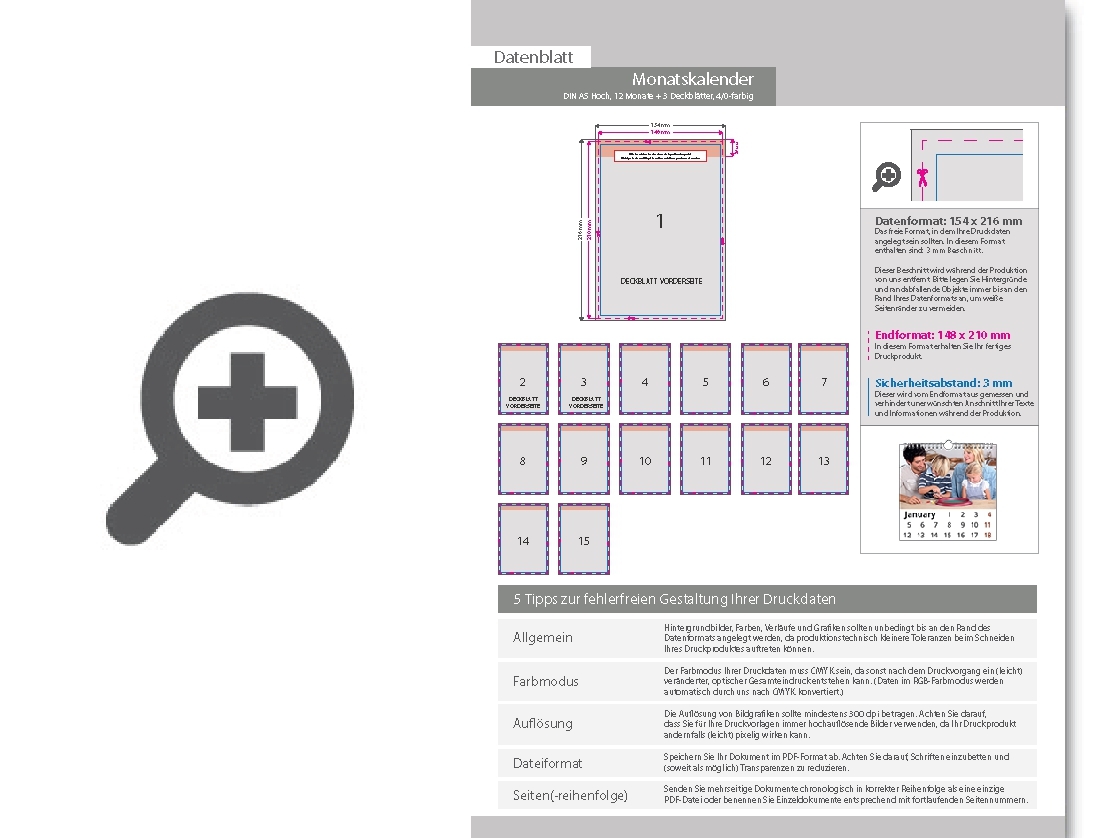 Product Bild monatskalender_15_blatt_(12_monate_+_3_deckbl__tter)__einseitig_bedruckt_4_0_farbig__din_a5_hoch_(148_x_210_mm)