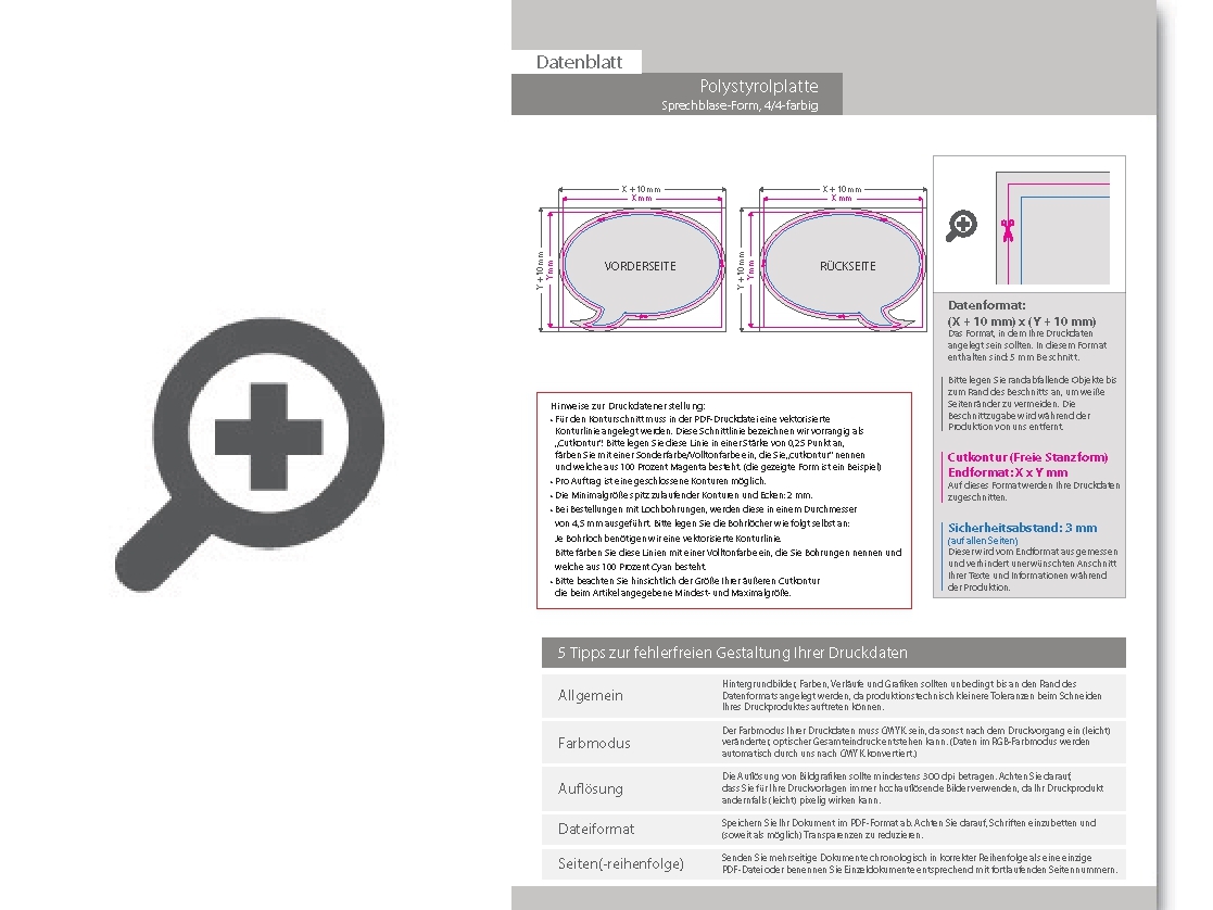 Product Bild polystyrolplatte_in_sprechblase-form_konturgefr__st___beidseitig_4_4-farbig_bedruckt