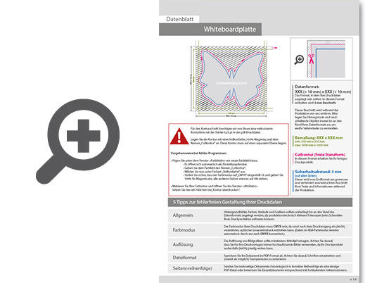 Product Bild whiteboardplatte_in_schmetterling-form_konturgefr__st_unbedruckt