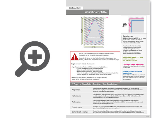Product Bild whiteboardplatte_in_tannenbaum-form_konturgefr__st___einseitig_4_0-farbig_bedruckt